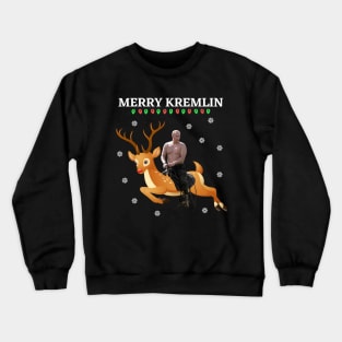 Putin riding reindeer Crewneck Sweatshirt